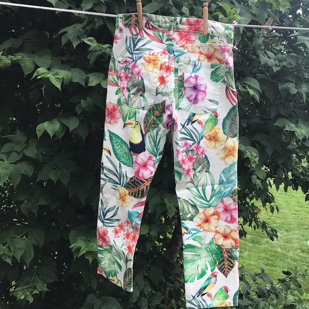 Zara TRF Tropical Hi Rise Mom fit ankle jeans 🌺🌴 - Picture 8 of 14